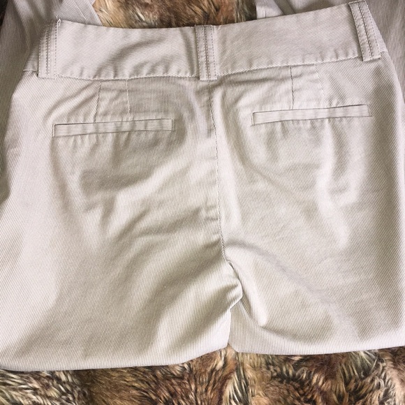 Khaki cream pinstripes size 4 stretch material - Picture 8 of 8